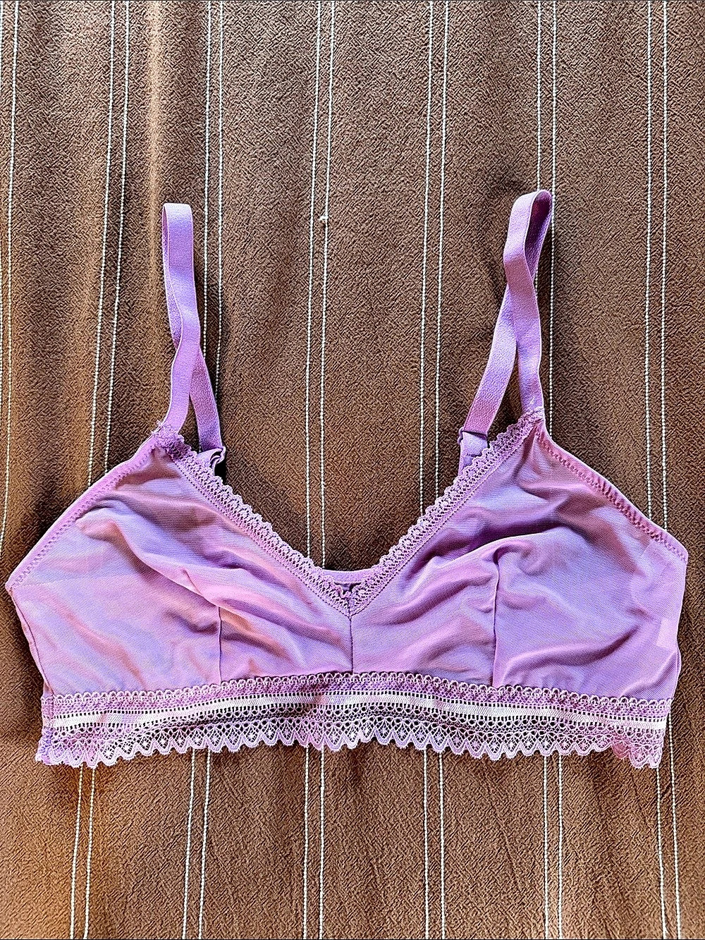 Auden Mesh Unlined Bralette in Pink Size Medium